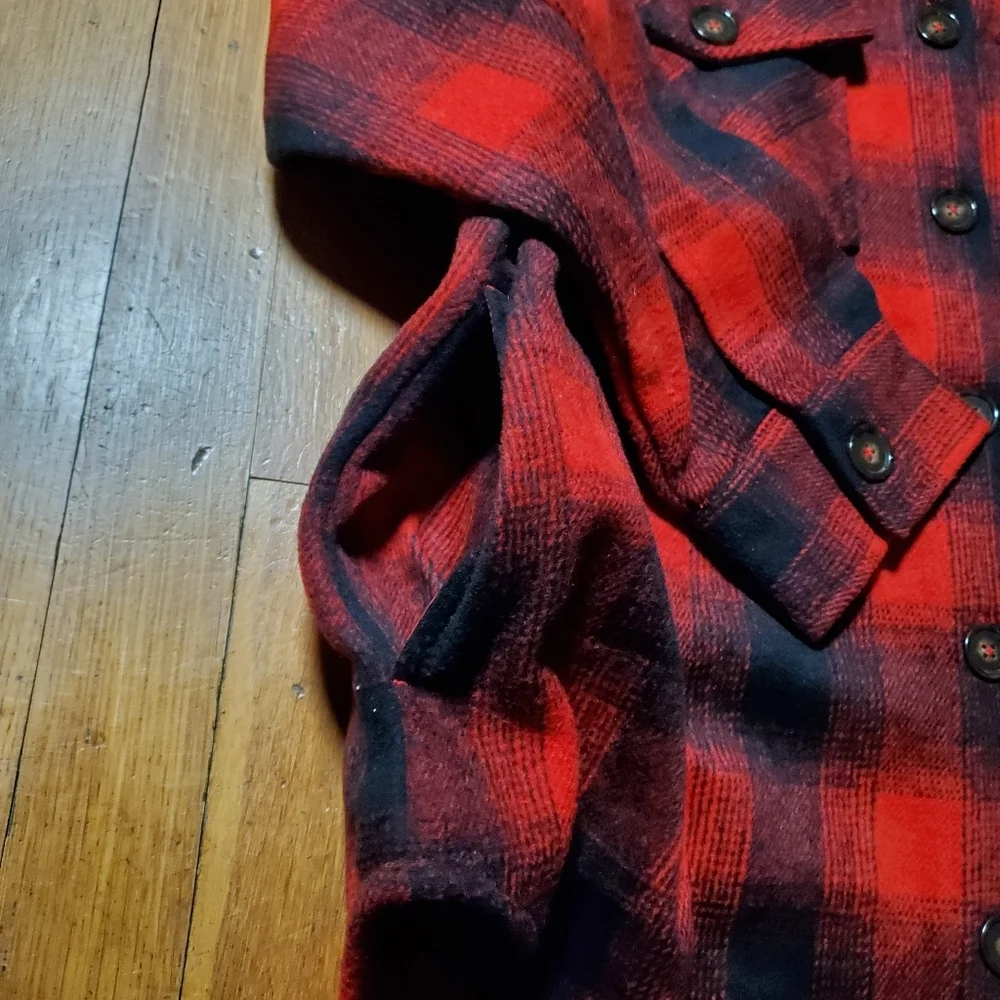 Time and Tru Red and Black Plaid Shacket - Picture 7 of 11